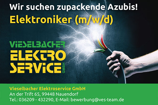 Vieselbacher Elektroservice GmbH: Zupackender Elektroniker-Azubi gesucht